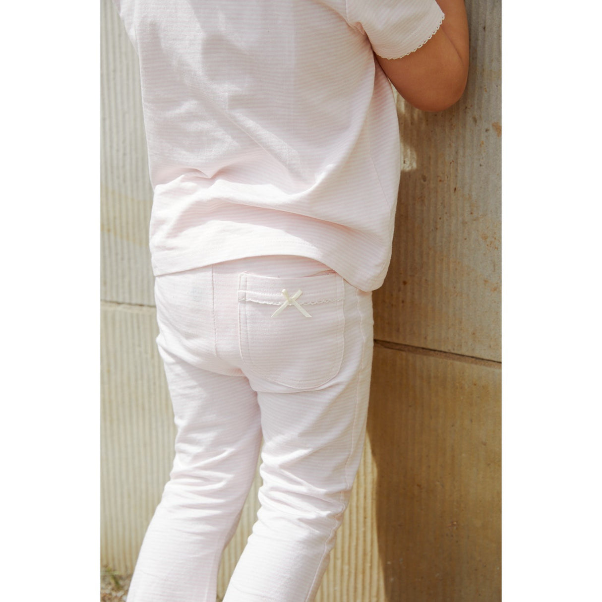 COPENHAGEN COLORS Ballerina/Cream Stripe Stripete Flare Bukser