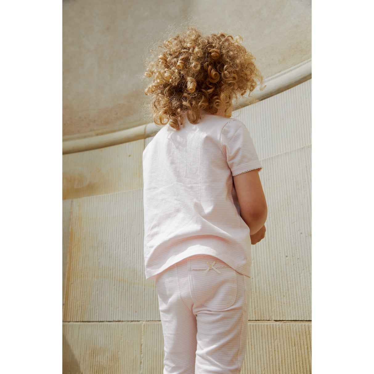 COPENHAGEN COLORS Ballerina/kremfarget stripete T-shirt