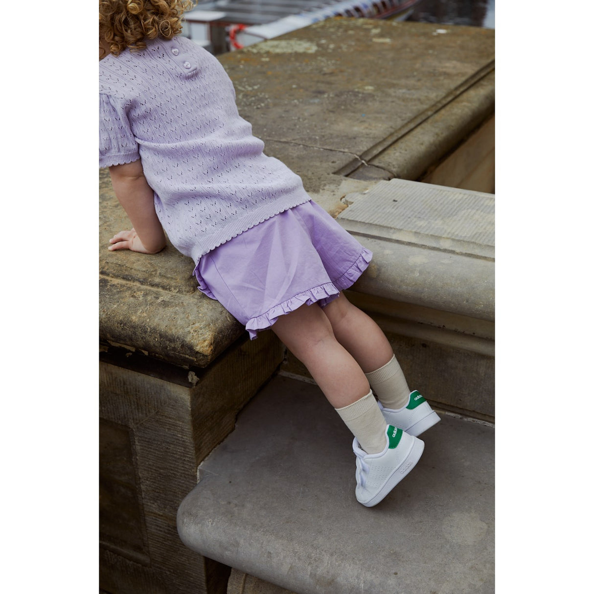 COPENHAGEN COLORS Lavendel strikket Pointelle T-shirt