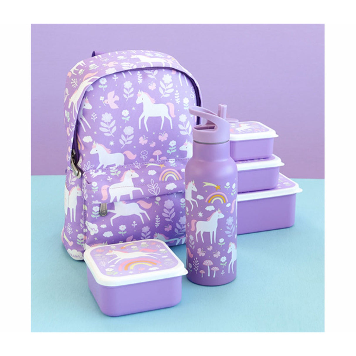 A Little Lovely Company Unicorn Dreams Xl Rustfritt Stål Vannflaske