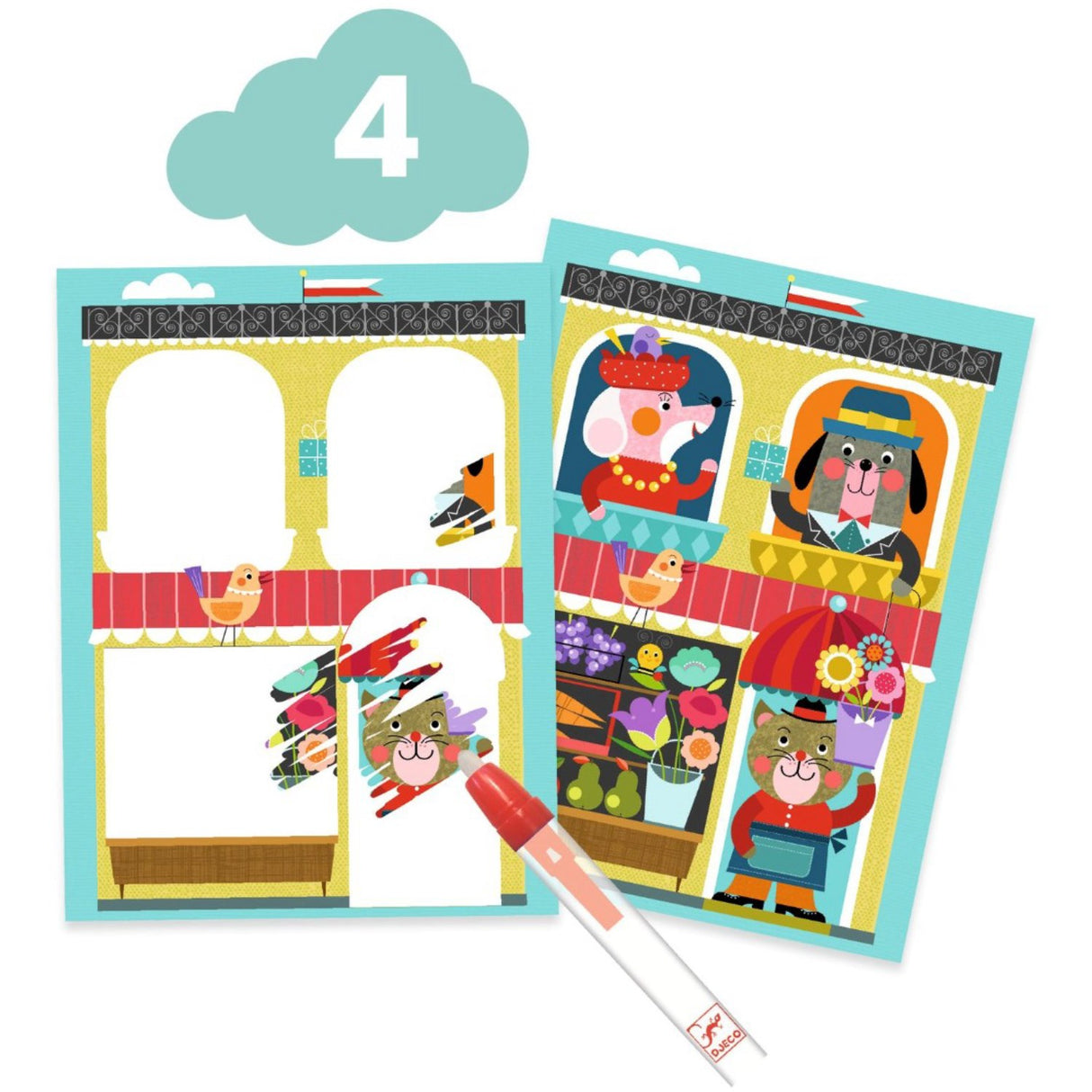 Djeco Kreativt aktivitetssæt, Kat og hendes venner