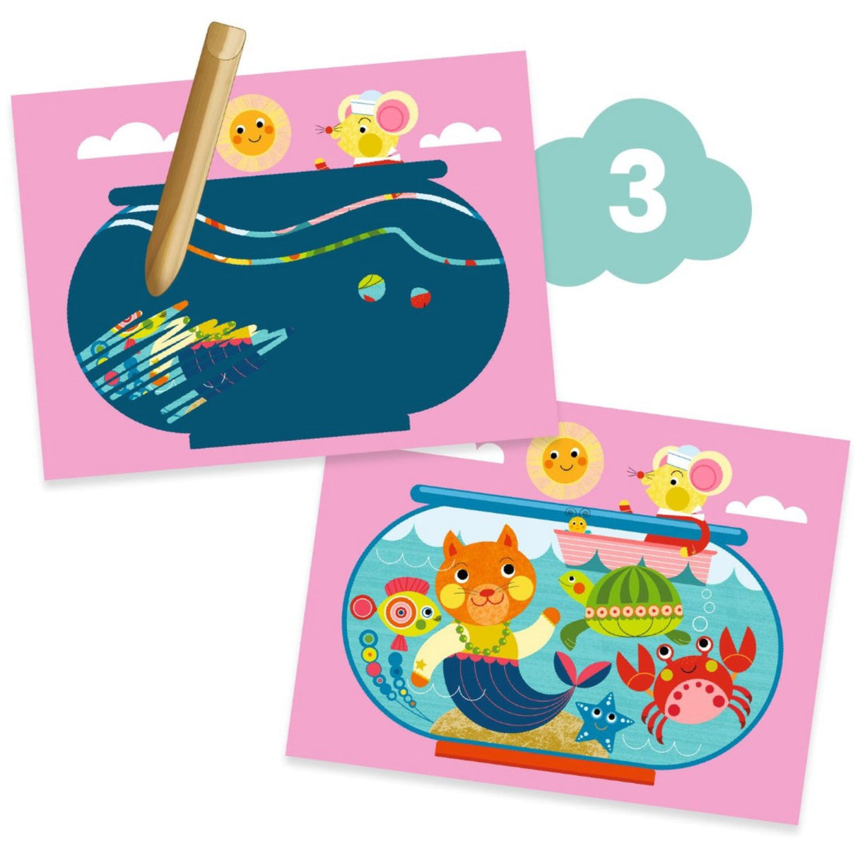 Djeco Kreativt aktivitetssæt, Kat og hendes venner