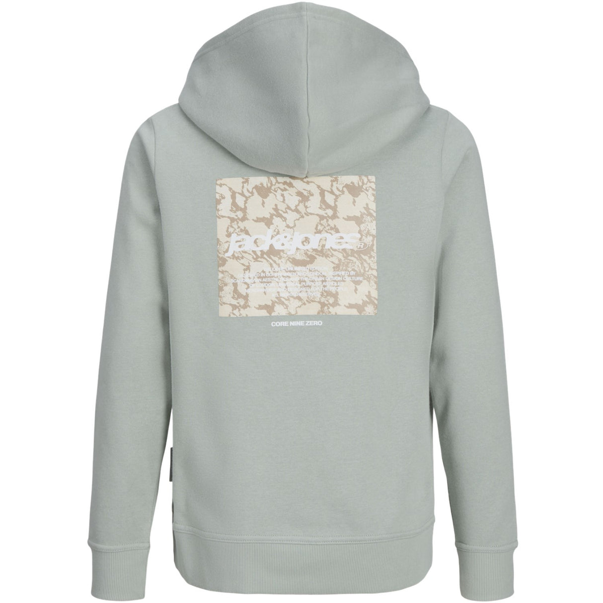 Jack & Jones Junior Aqua Gray Tarmac Camo Back Print Hettegenser