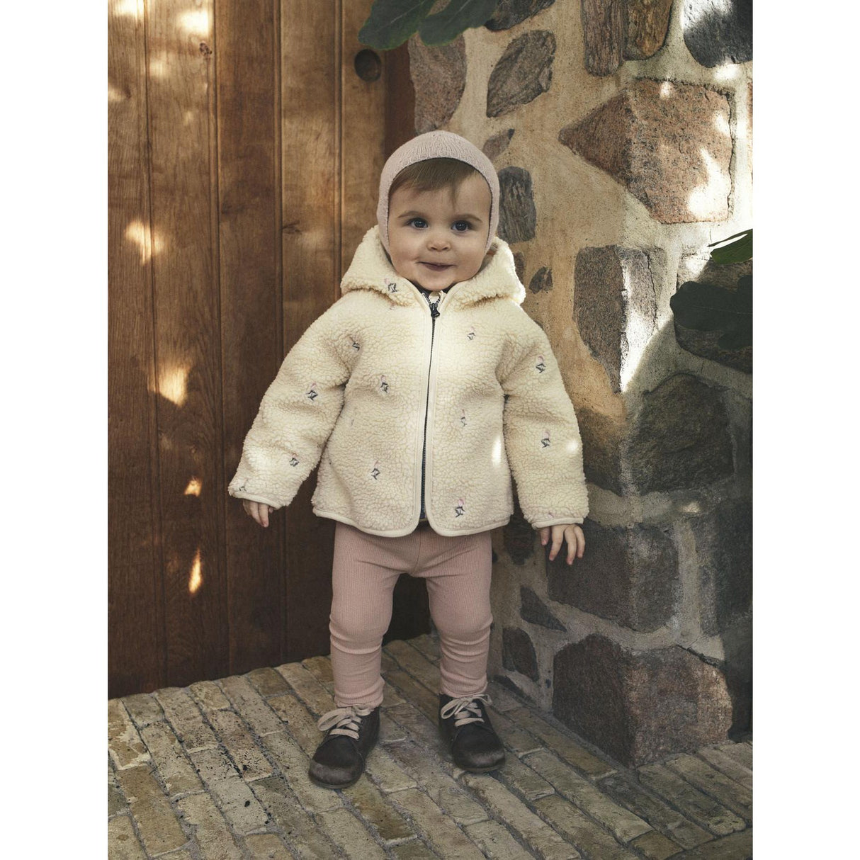 Lil'Atelier Bleached Sand Nalo Loose Sherpa Jakke