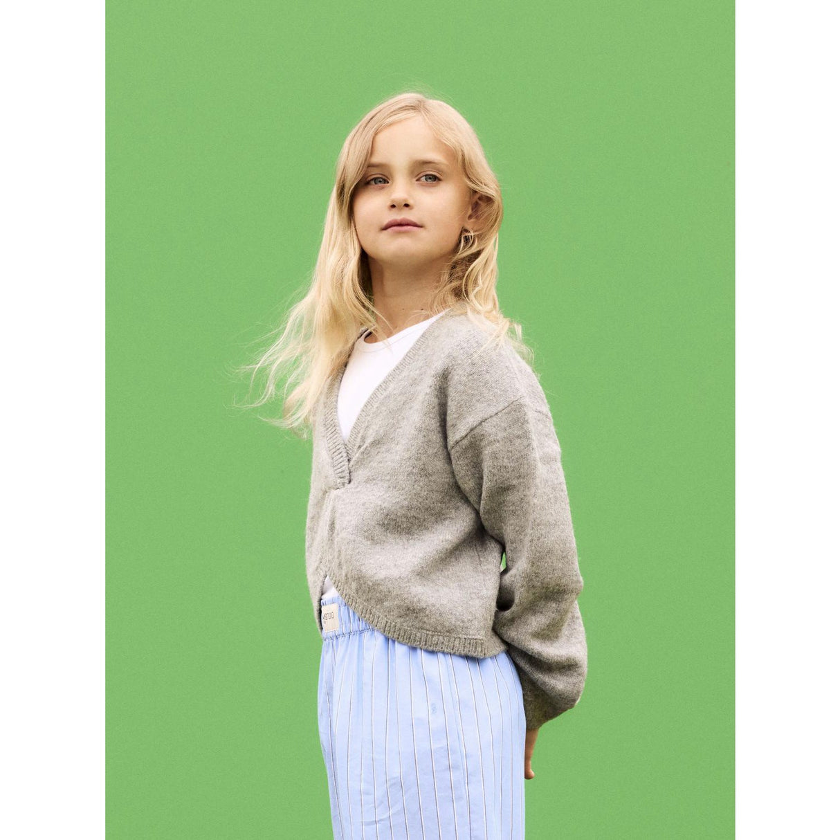 Name It Grey Melange Diheart Strikk