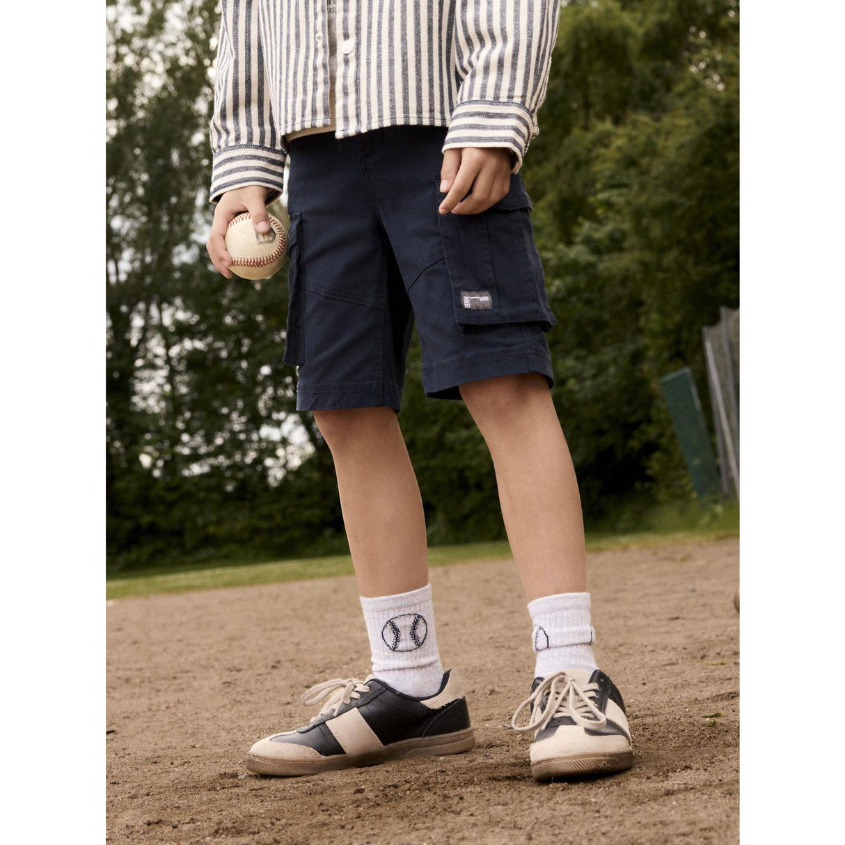 Name It Light Grey Melange Bright White Dale 2-Pakning Strømper