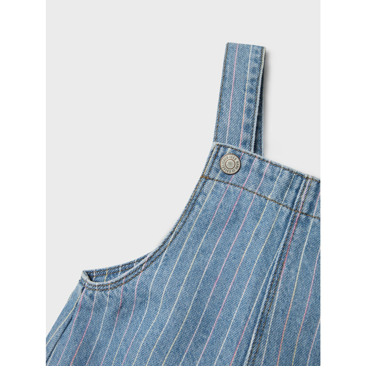 Name It Light Blue Denim Multi Macie Stripe Denim Spencer Kjole