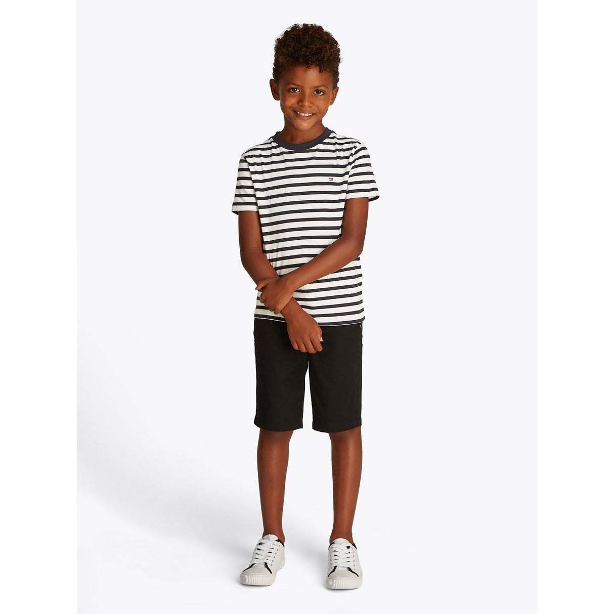 Tommy Hilfiger Dark Night Navy White Breton Stripe Essential Bomull Reg T-Skjorte