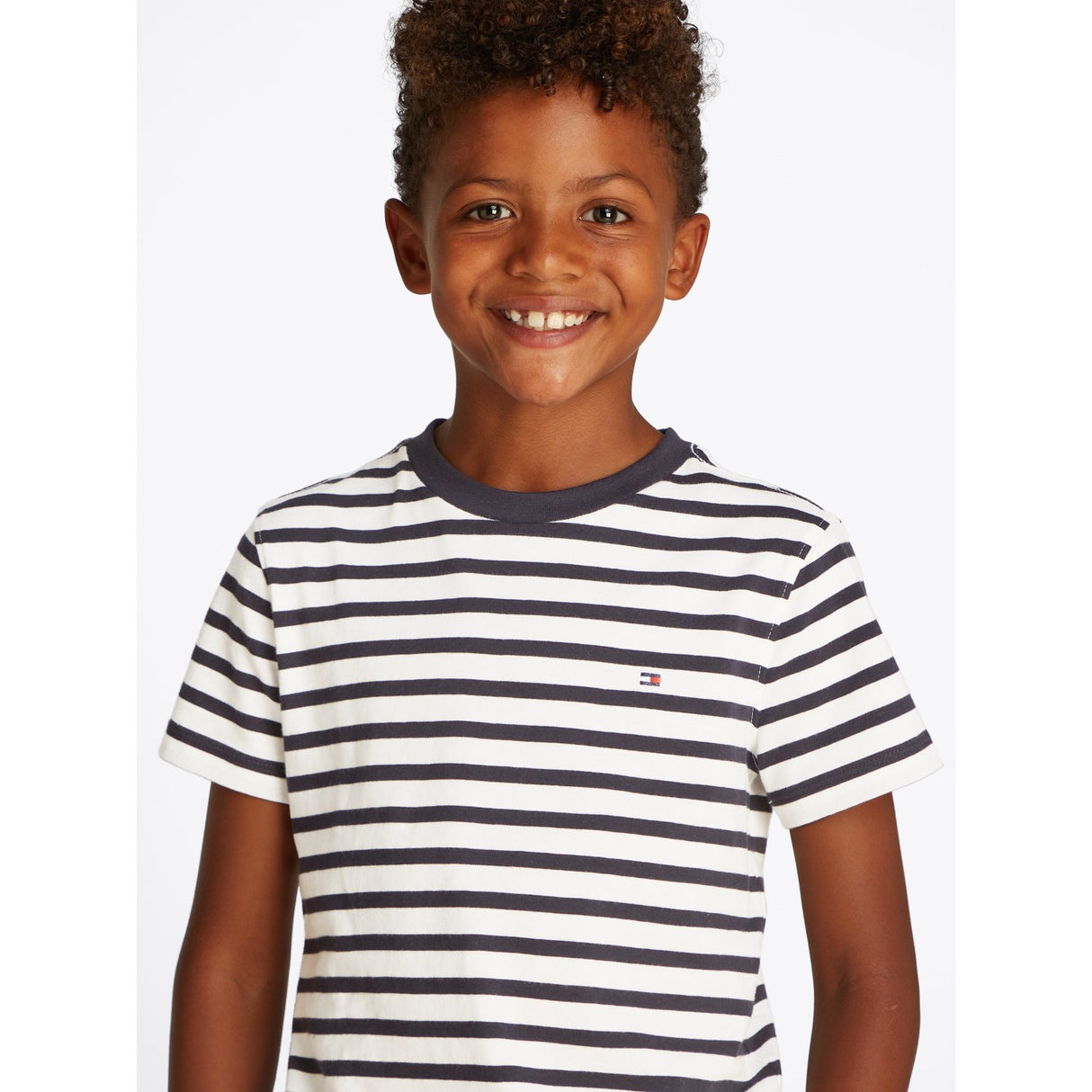 Tommy Hilfiger Dark Night Navy White Breton Stripe Essential Bomull Reg T-Skjorte