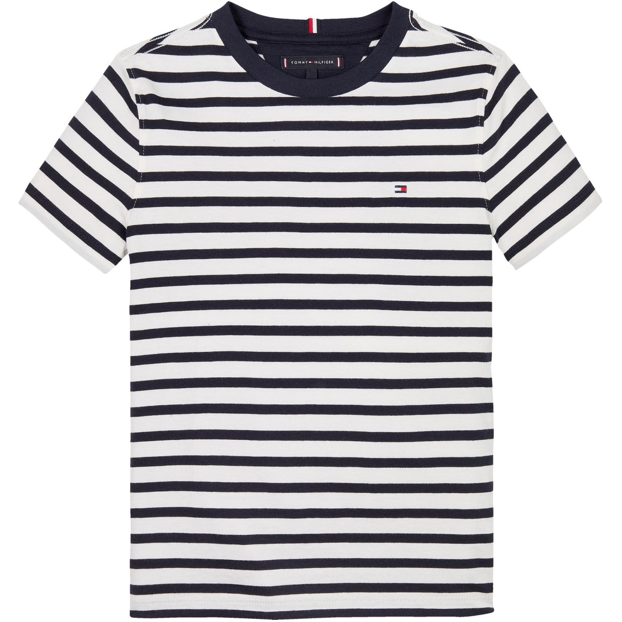 Tommy Hilfiger Dark Night Navy White Breton Stripe Essential Bomull Reg T-Skjorte