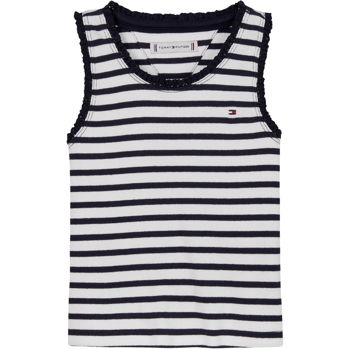 Tommy Hilfiger Dark Night Navy Stripes Essential Rib Lace Tank Topp