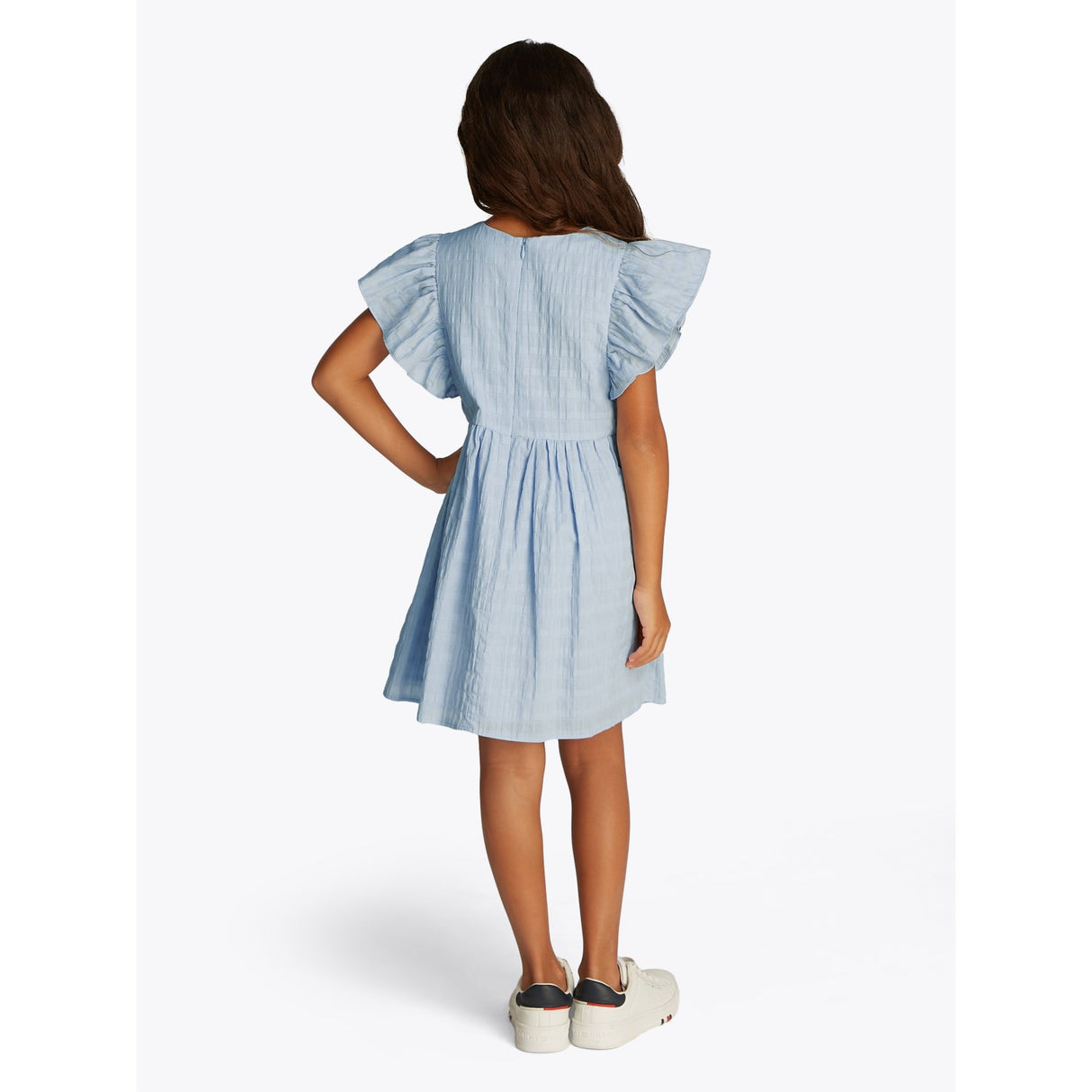 Tommy Hilfiger Breezy Blue Textured Bomull Kjole SS