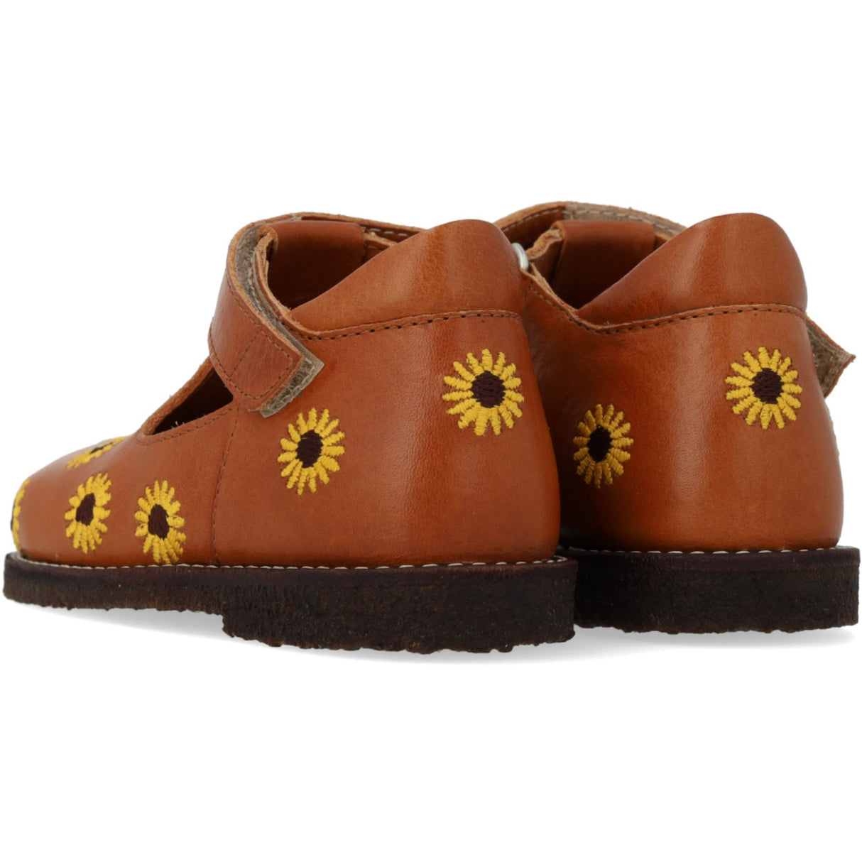 Angulus Cognac Klassisk Begynner Tullesko Med Solsikkebroderi