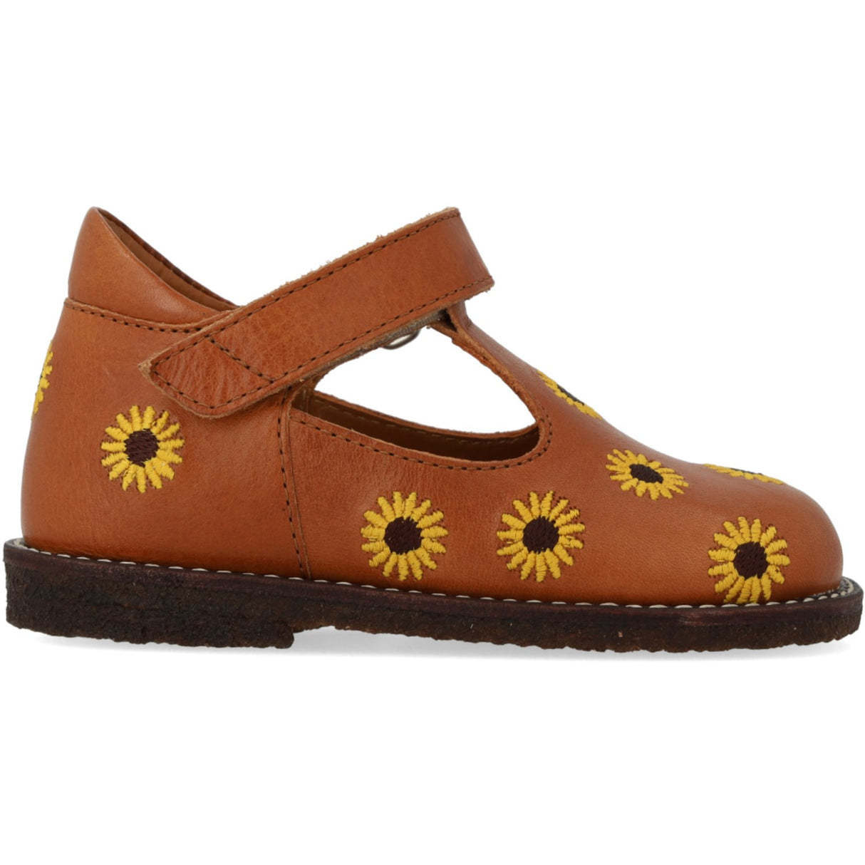 Angulus Cognac Klassisk Begynner Tullesko Med Solsikkebroderi