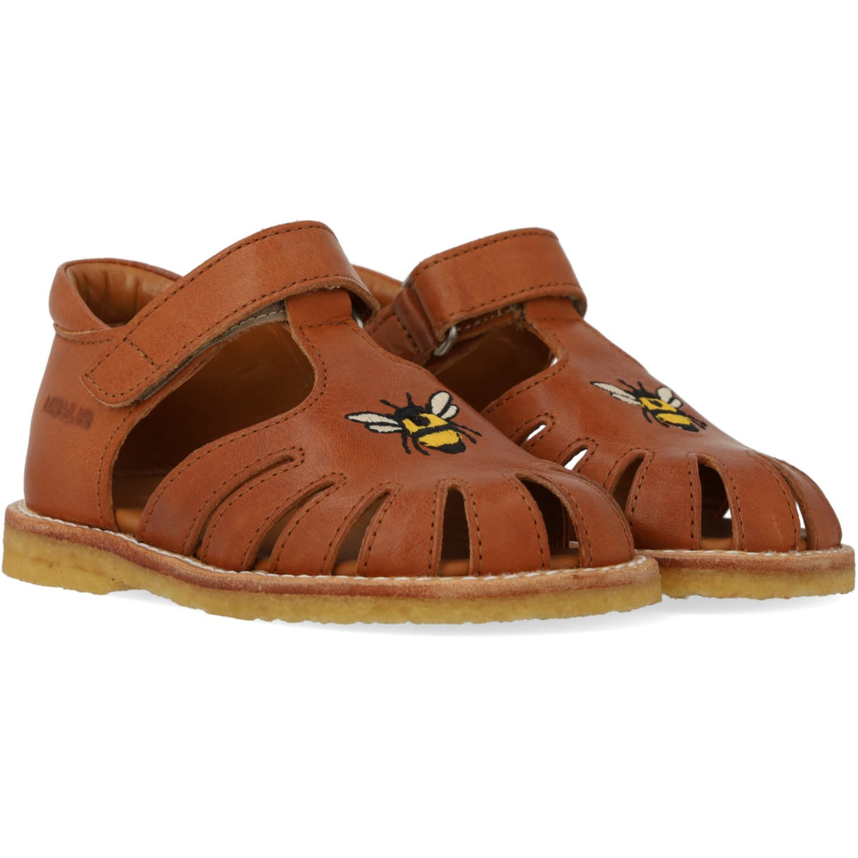Angulus Cognac Begynner Sandal Med Bi Broderi