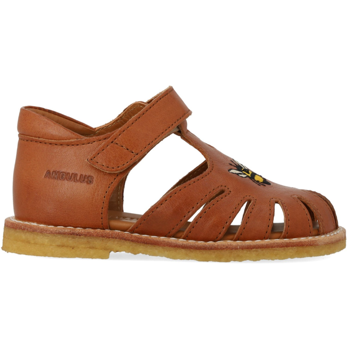 Angulus Cognac Begynner Sandal Med Bi Broderi