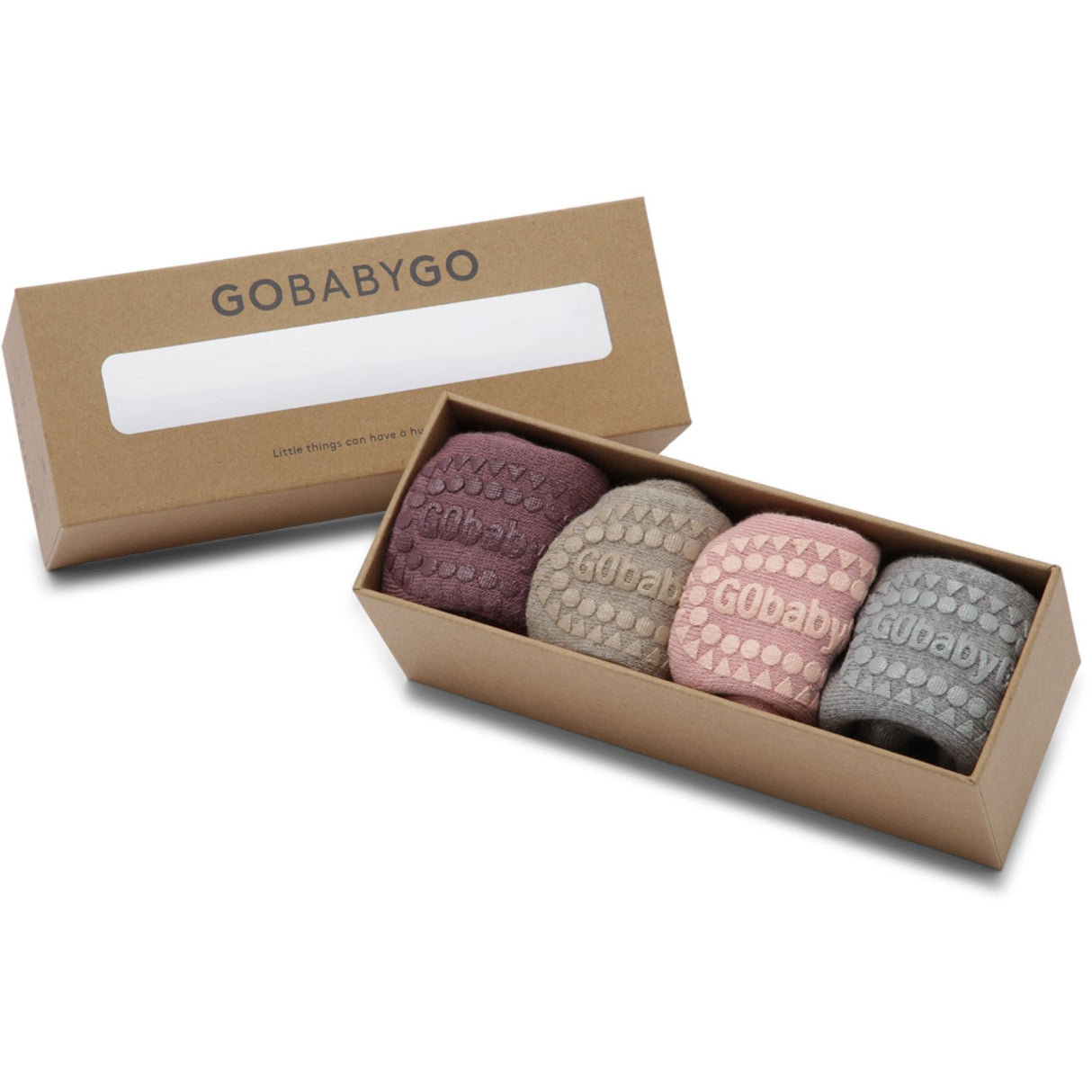 Gobabygo Purple/Sand/Pink/Grey Combo Box Organic Bomull