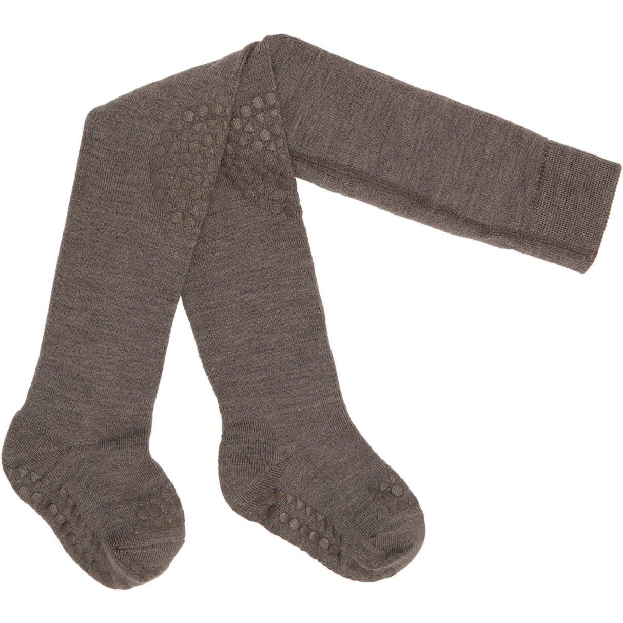 Gobabygo Brown Melange Crawling Strømpebukser Merino Ull
