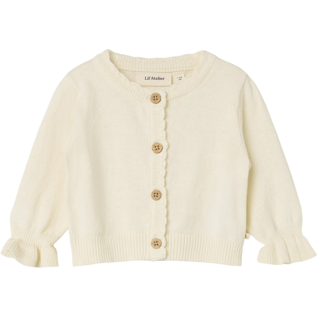 Lil'Atelier Coconut Milk Fauci Fia Kort Strikk Cardigan