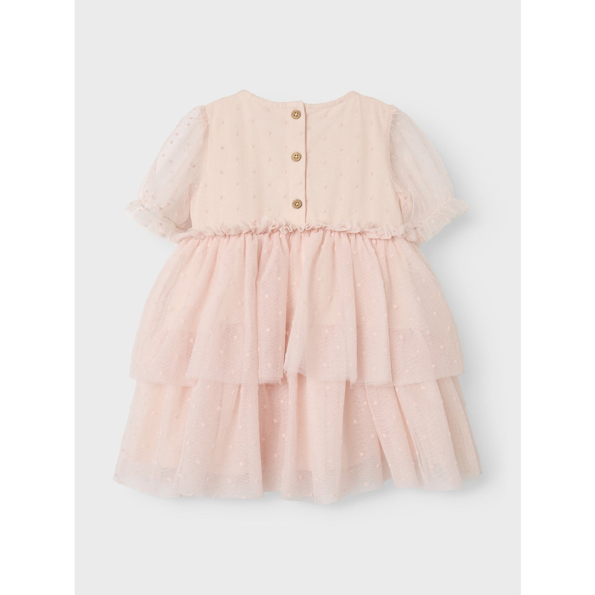 Lil'Atelier Peach Blush Frilla Loose Tyll Kjole