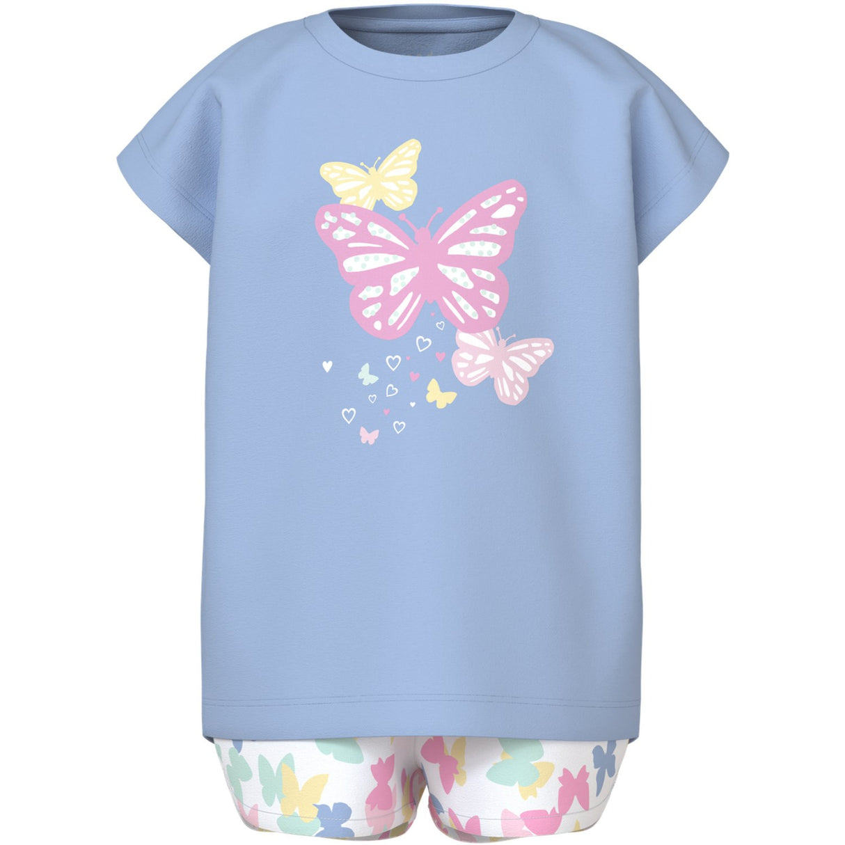 Name It Chambray Blue Butterflies Vigea Shorts Sett