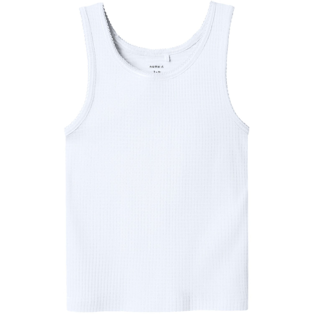 Name It Lucent White Fikatie Kort Tank Topp