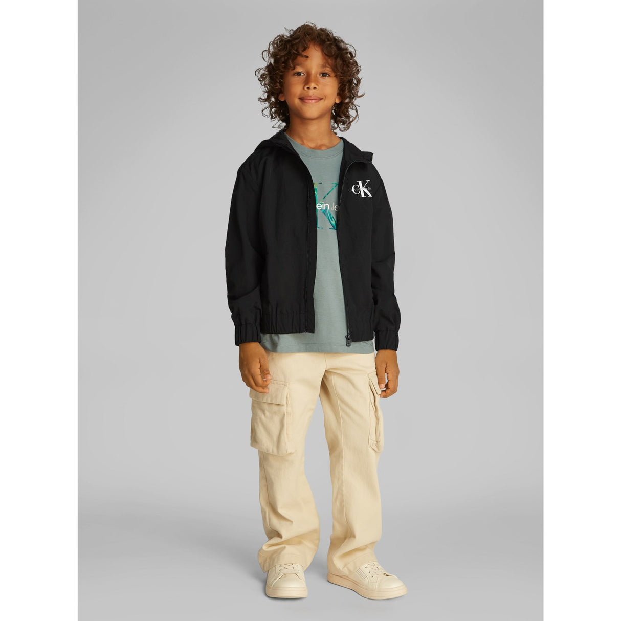 Calvin Klein Ck Black Essential Monologo Windbreaker Jakke