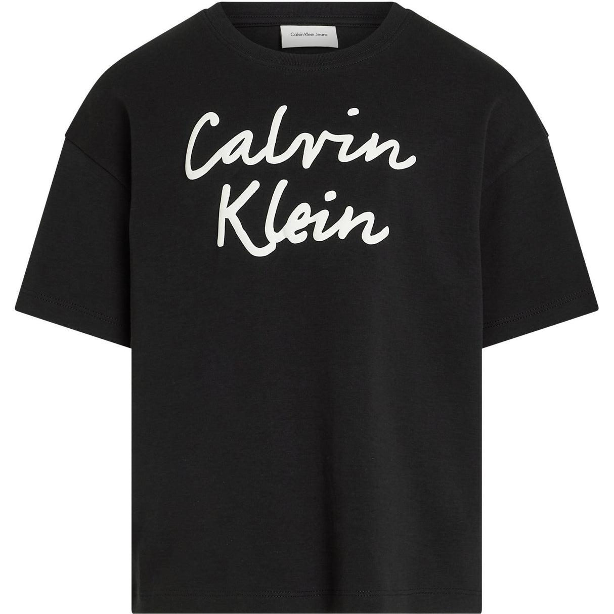 Calvin Klein Ck Black Script Logo Boxy Ss T-Skjorte