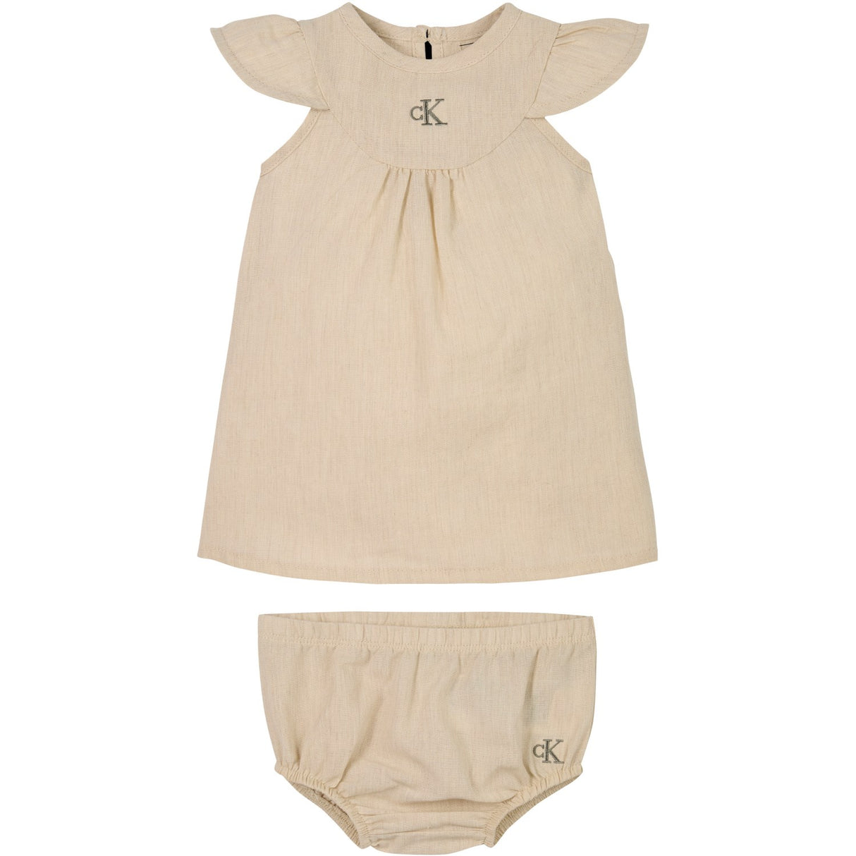 Calvin Klein Oyster Gray Soft Lin Kjole