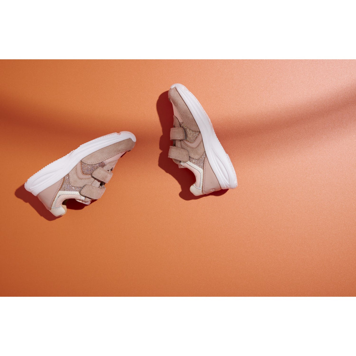 Bisgaard Taupe Glitter Yuki Glitter Borrelås Sko