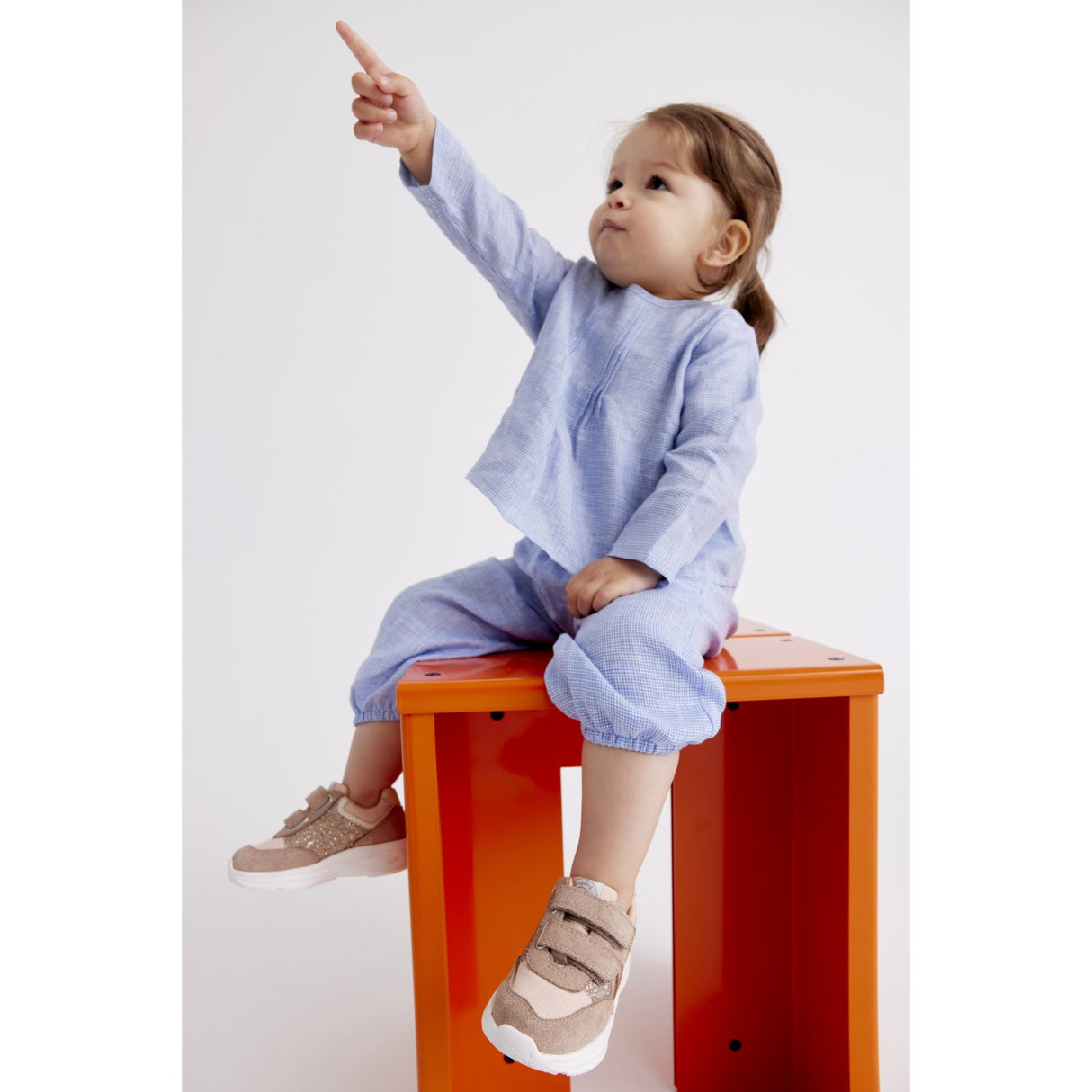 Bisgaard Taupe Glitter Yuki Glitter Borrelås Sko