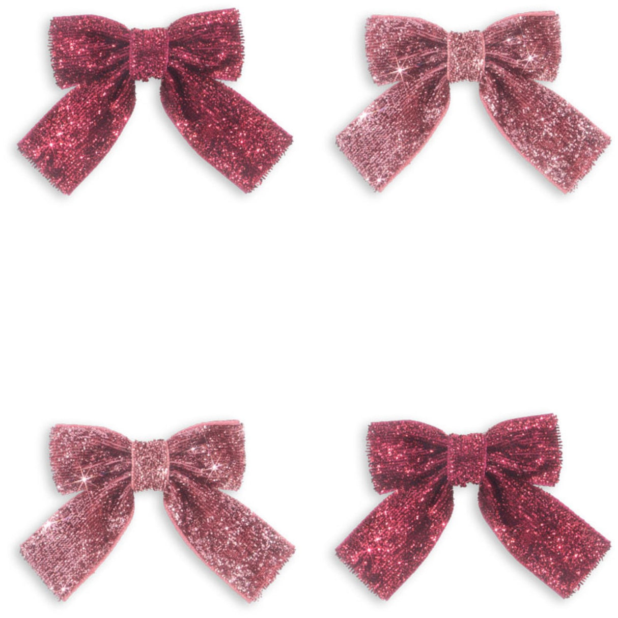 Konges Sløjd Pink Mix 4 Pack Glitter Bue Hårspenner