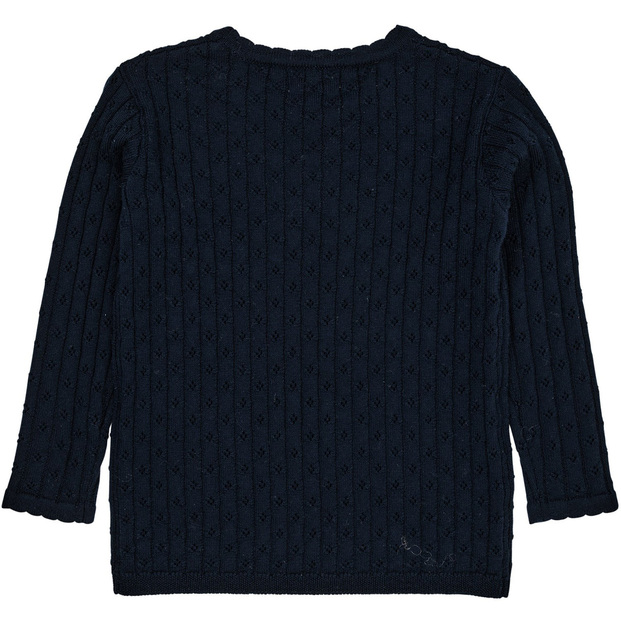COPENHAGEN COLORS Navy Merino Classic Pointelle Bluse