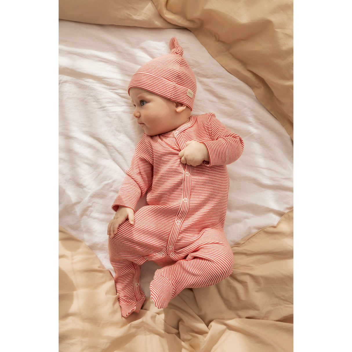 MarMar New Born Modal Fine Rib Red Stripe Aiki Lue