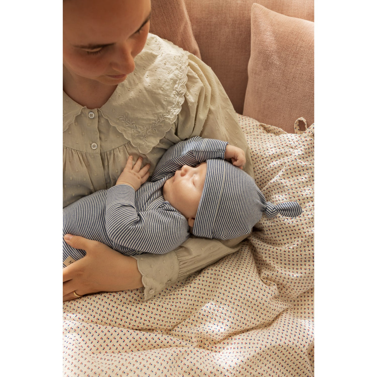 MarMar New Born Modal Fine Rib Blue Stripe Aiki Lue