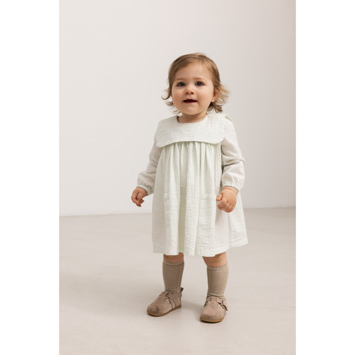 MarMar Cotton Seersucker Mint Chalk Dulle Kjole