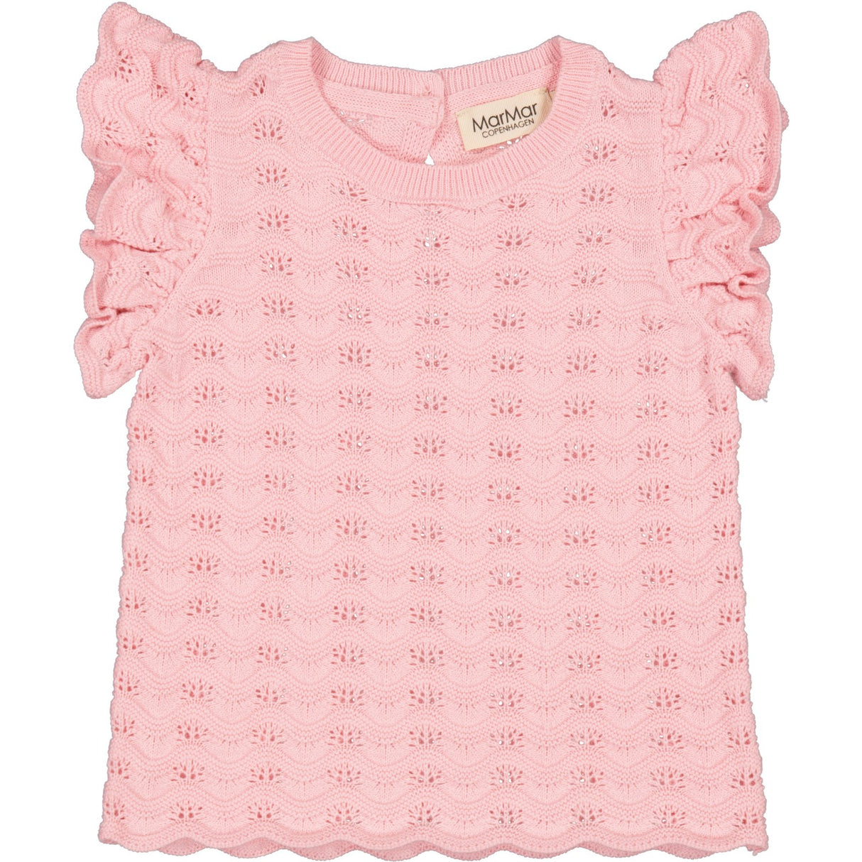 MarMar Cotton Knit Lace Pink Poppet Tivio Strikk Topp