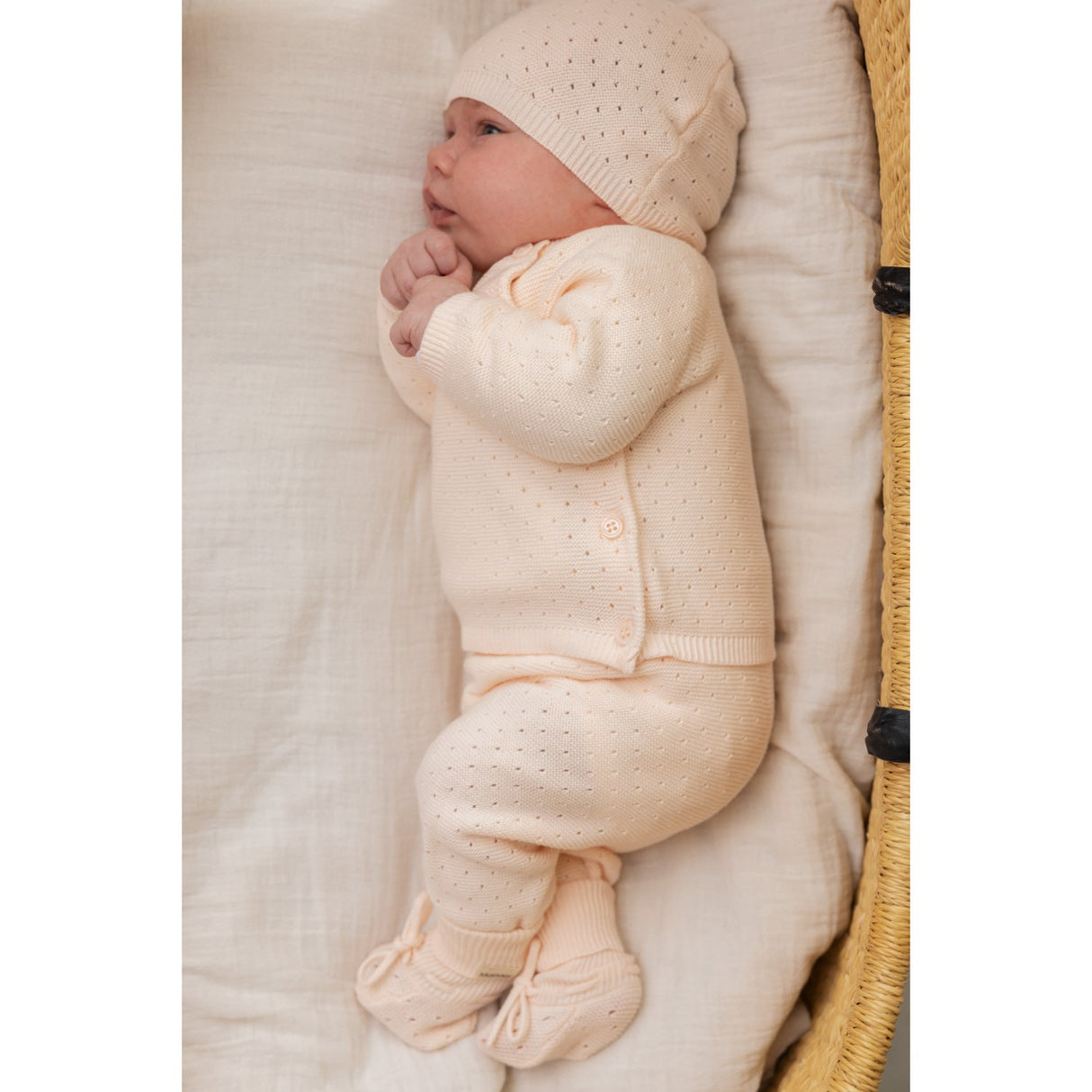 MarMar New Born Cotton Knit Links-Links Soft Rosa Pira Strikk Bukser