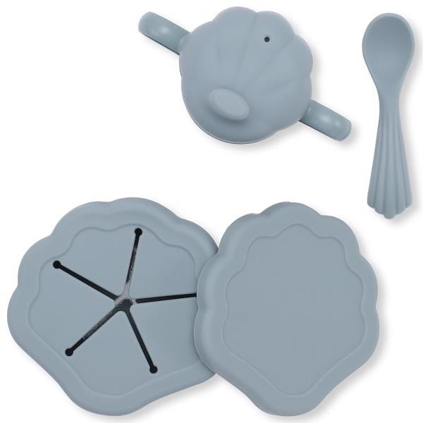 Konges Sløjd Silikon Clam Dining Set Light Blue