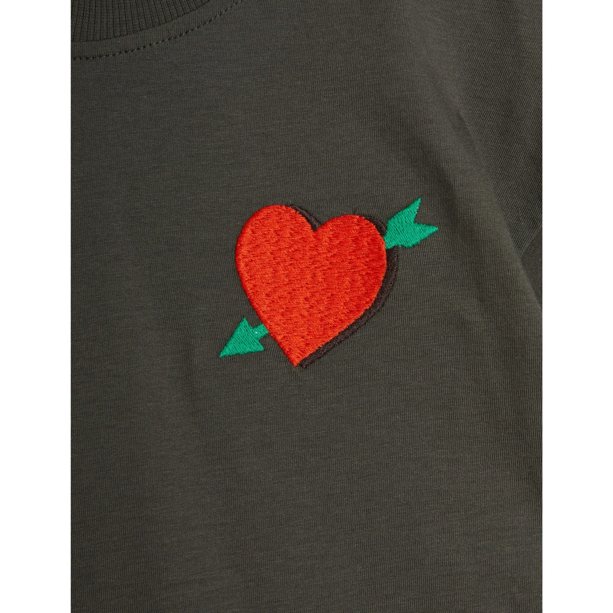 Mini Rodini Black Arrowed Heart Embroidery T-Shirt