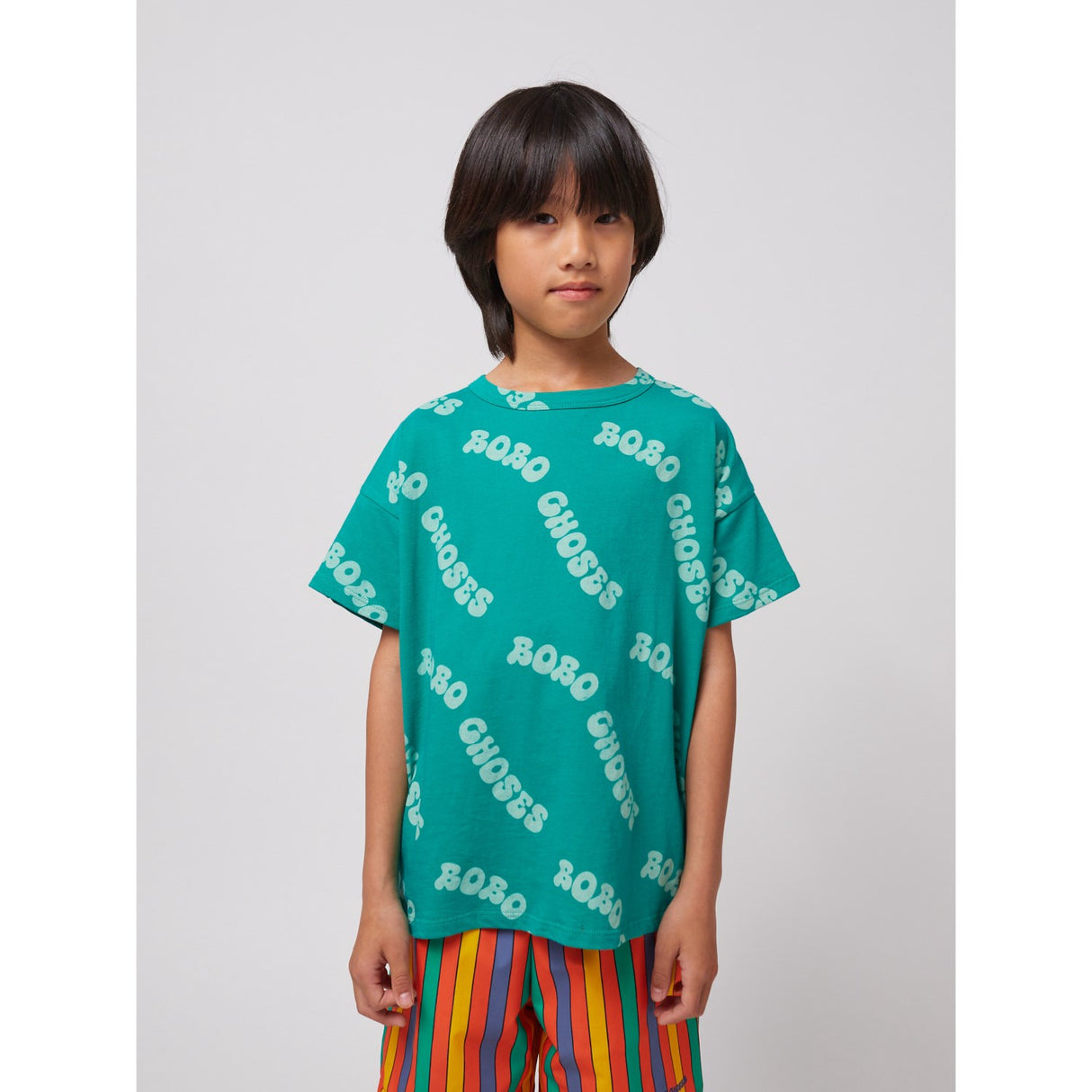Bobo Choses Green Wavy Bobo Choses All Over T-Shirt