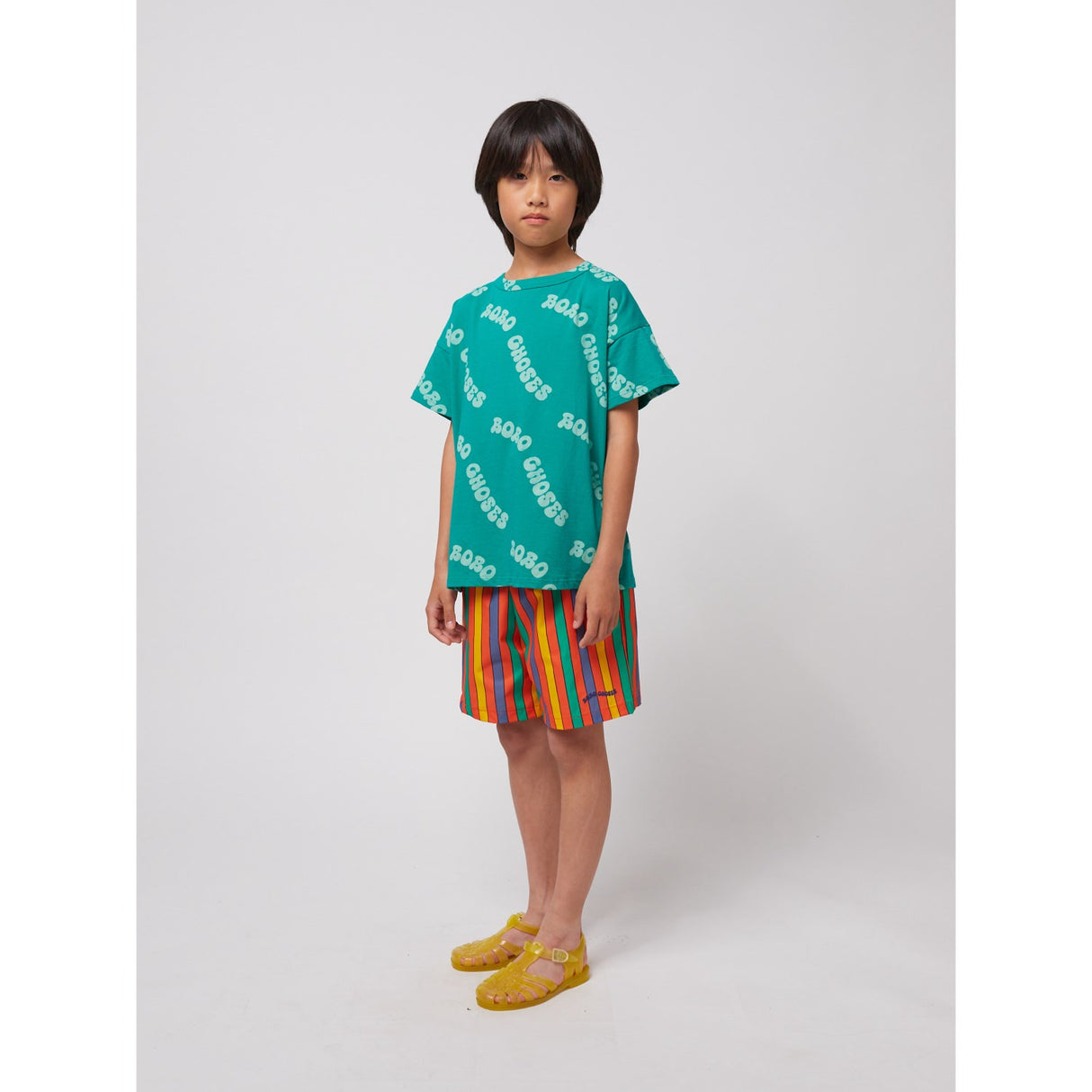 Bobo Choses Green Wavy Bobo Choses All Over T-Shirt