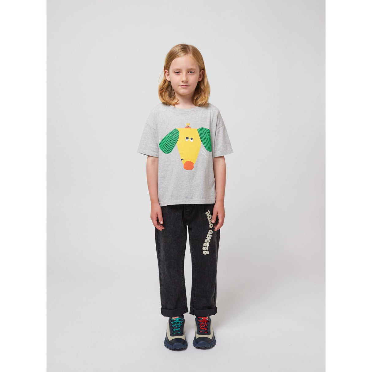 Bobo Choses Heather Grey Happy Dog T-Shirt