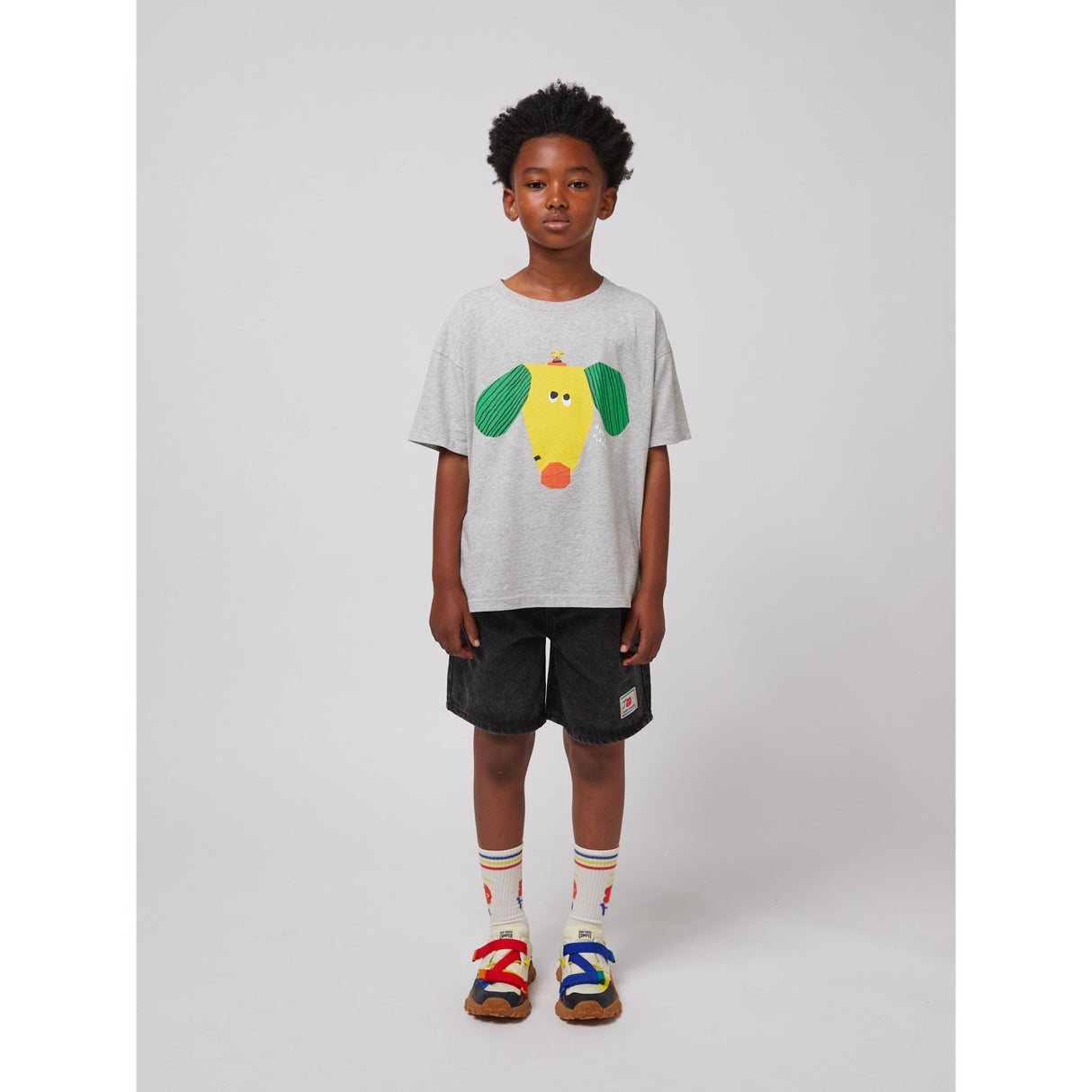 Bobo Choses Heather Grey Happy Dog T-Shirt
