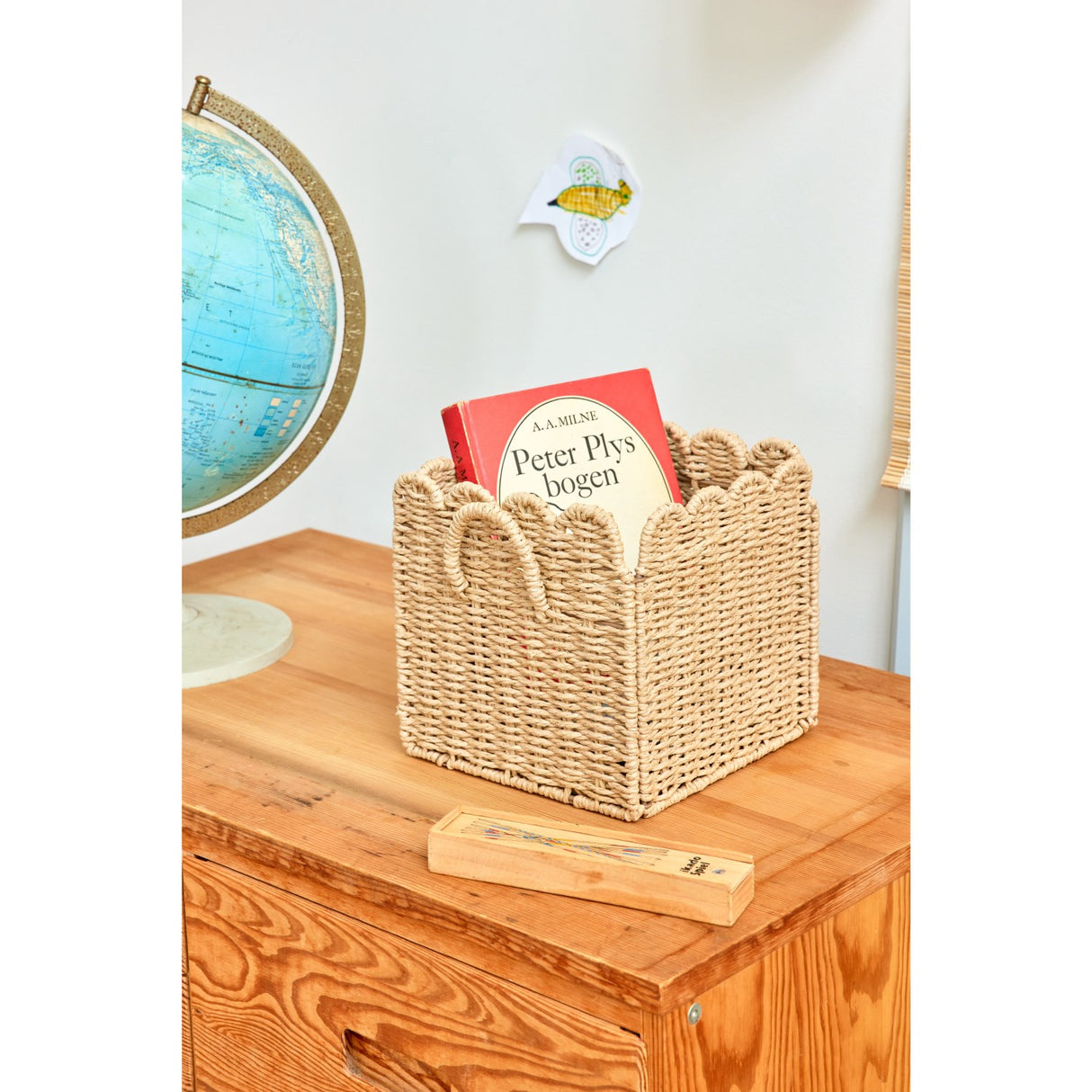 Rice Paper Rope Foldable Kurv I Nature - Small