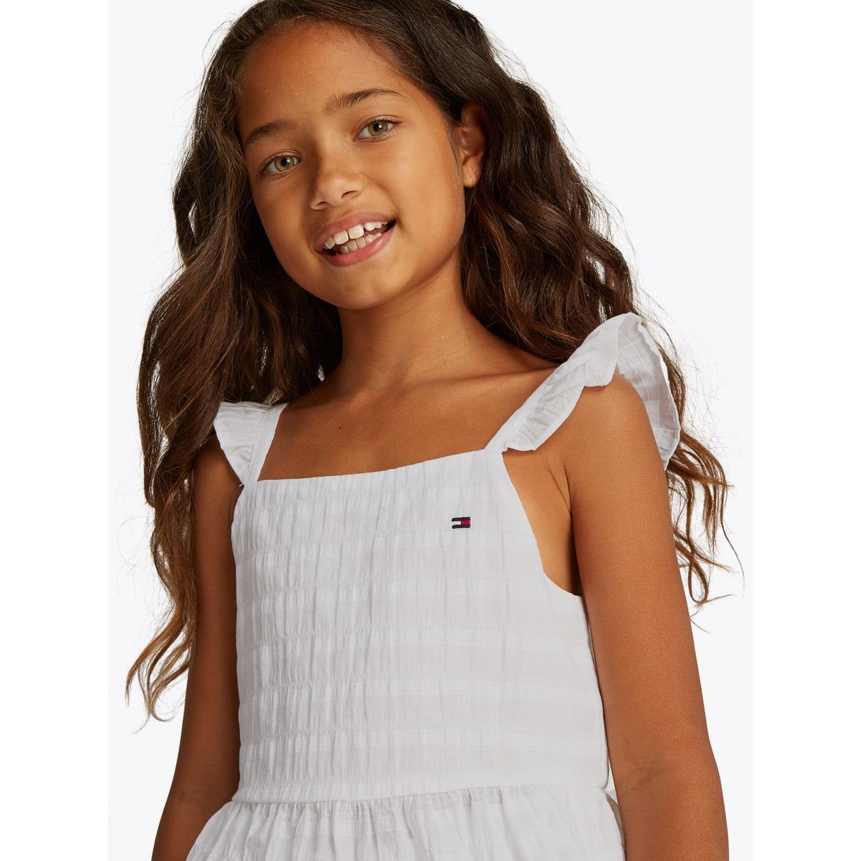 Tommy Hilfiger White Textured Bomull Topp