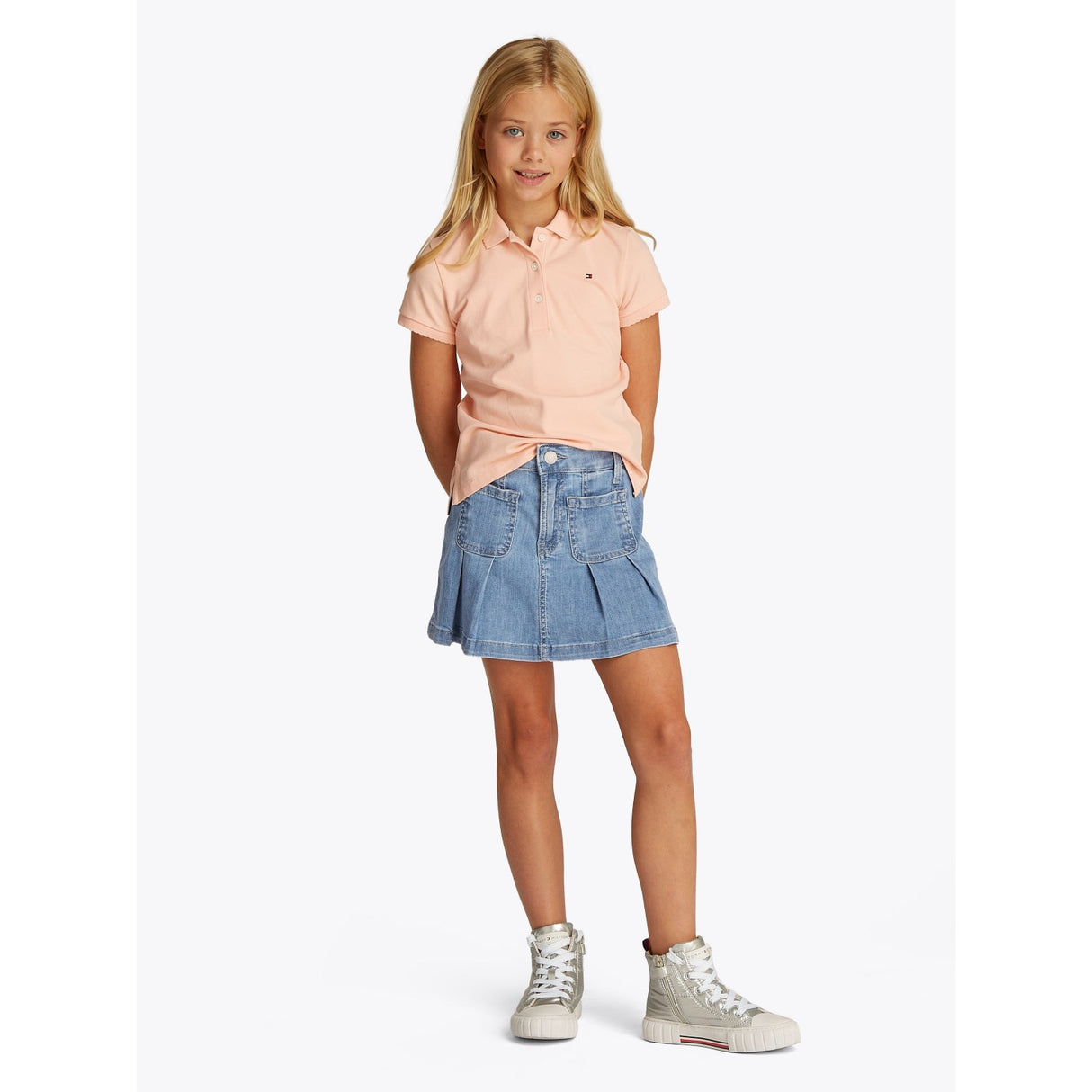Tommy Hilfiger Drapey Denim Skjørt Pleated
