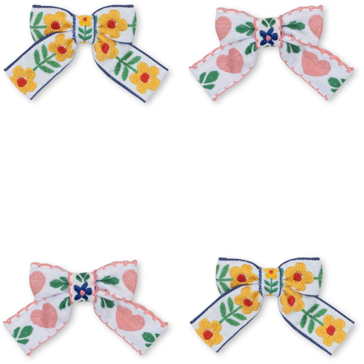 Konges Sløjd White/Rose 4 Pack Bue Hårspenner