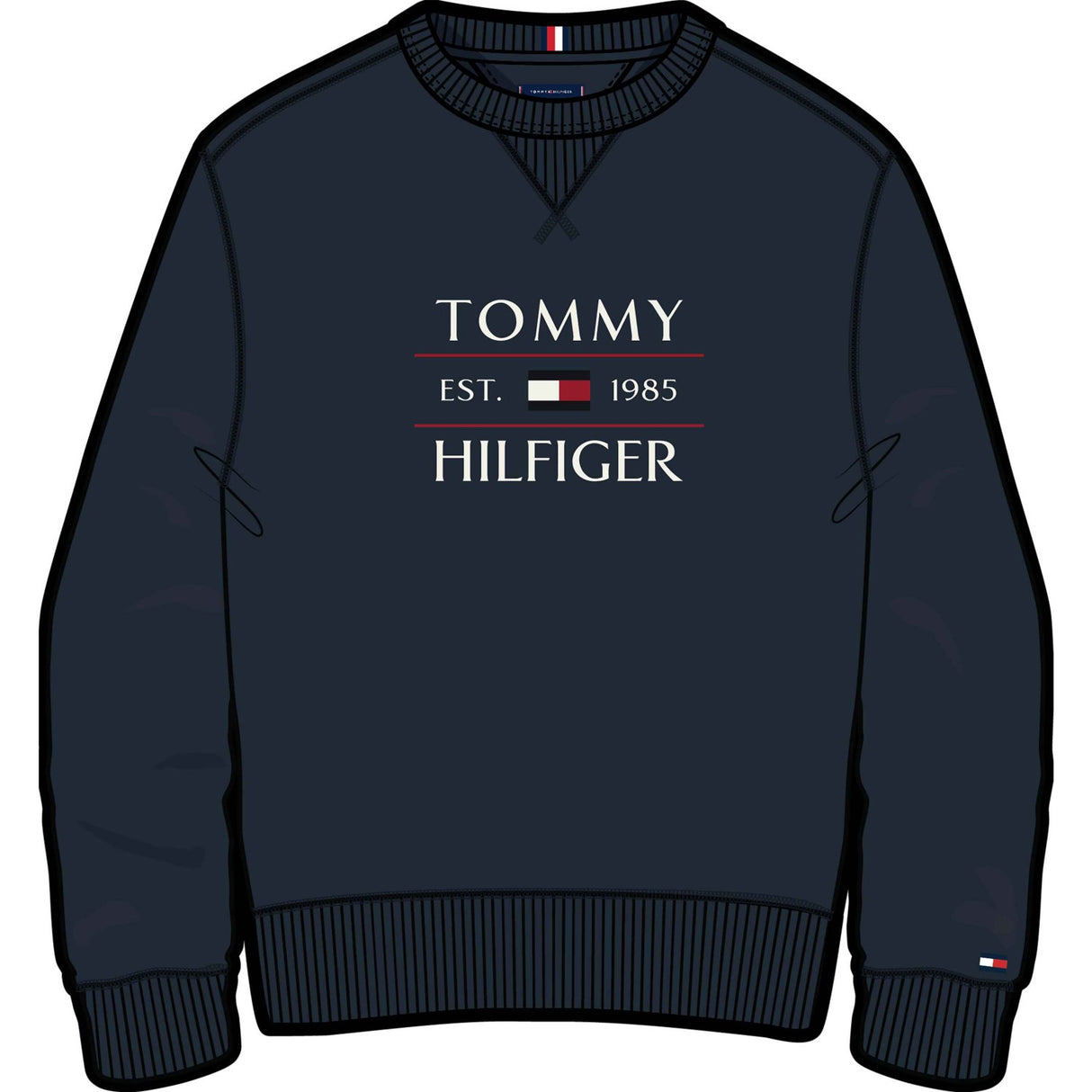 Tommy Hilfiger Dark Night Navy Flag Collegegenser
