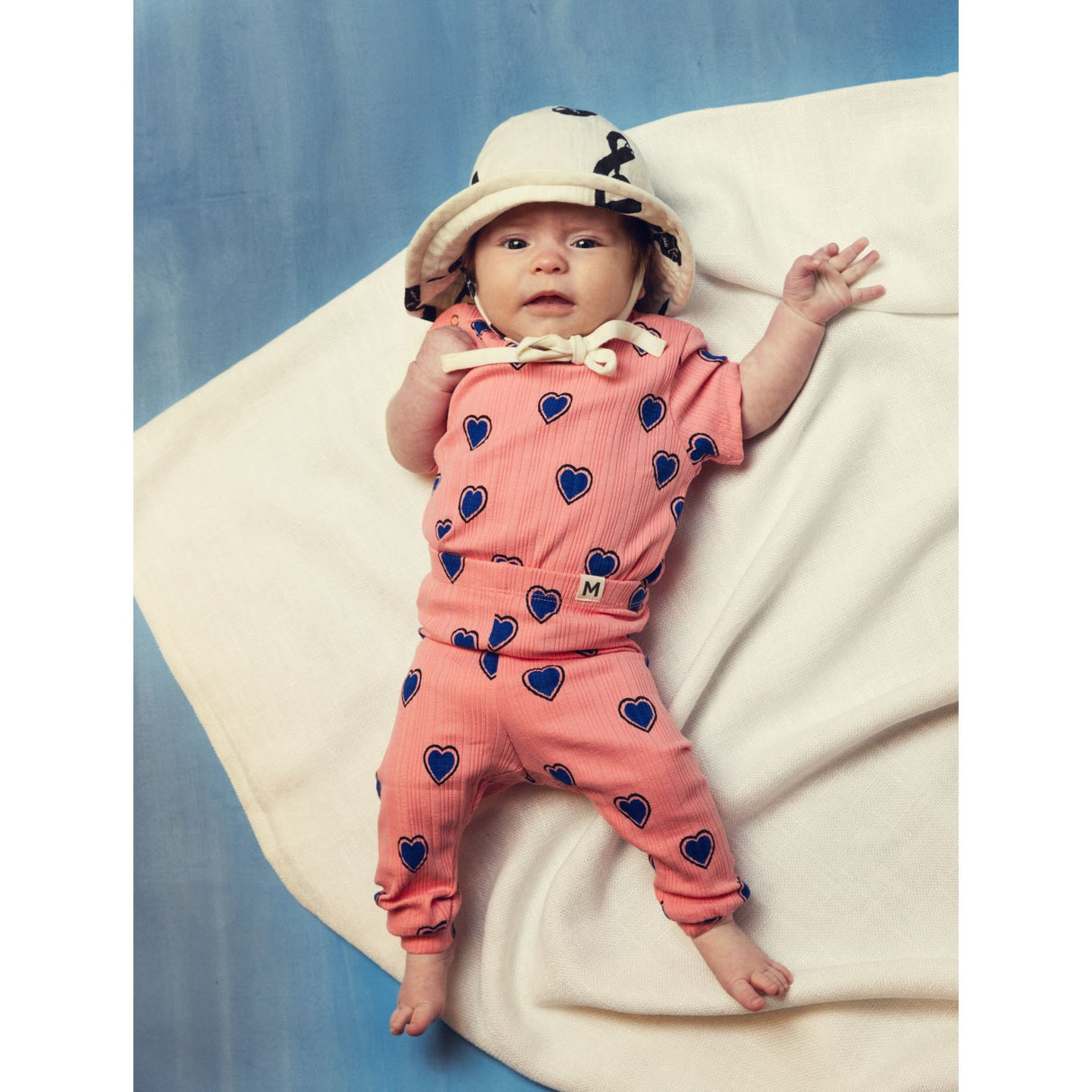 Mini Rodini Pink Outlined Hearts AOP Leggings